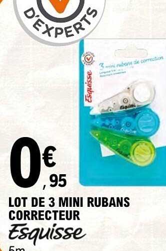 Esquisse LOT DE 3 MINI RUBANS CORRECTEUR