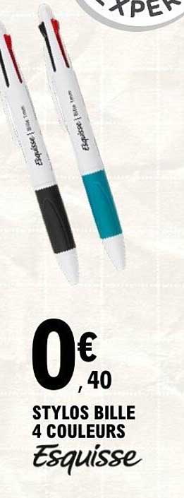Esquisse Stylos bille 4 couleurs