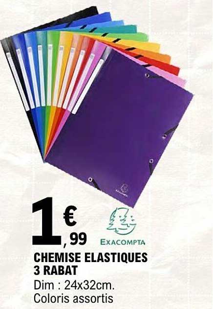 EXACOMPTA CHEMISE ELASTIQUES 3 RABAT