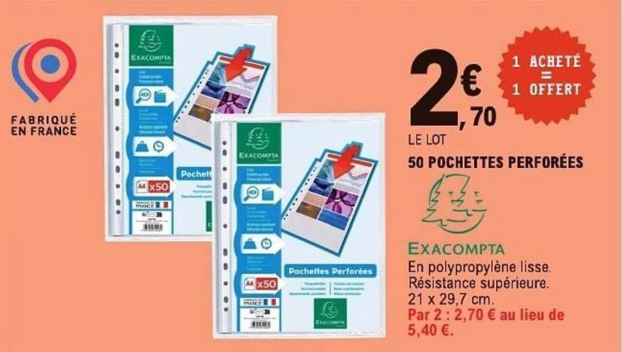 EXACOMPTA Pochettes Perforées