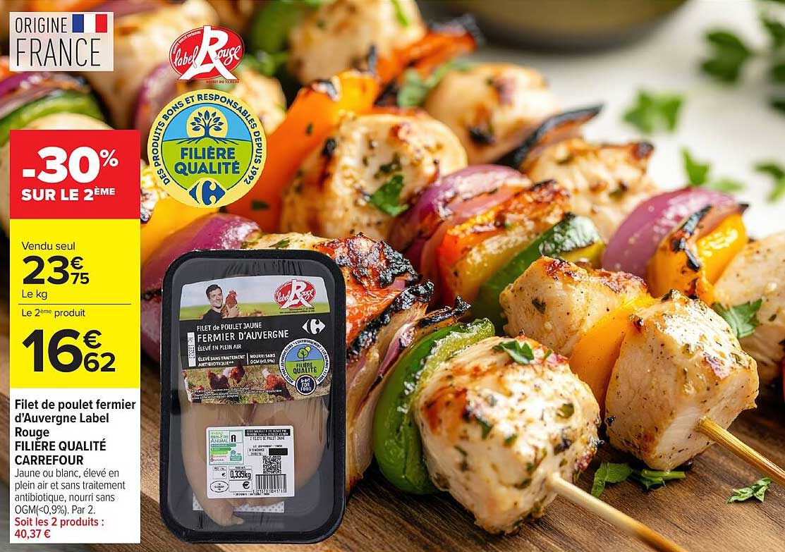 Filet de poulet fermier d'Auvergne Label Rouge