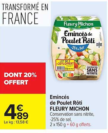Fleury Michon Émincés de Poulet Rôti
