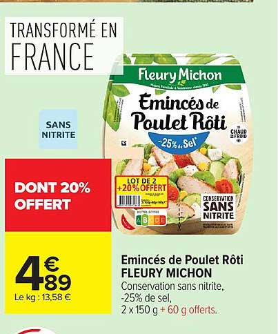 Fleury Michon Émincés de Poulet Rôti