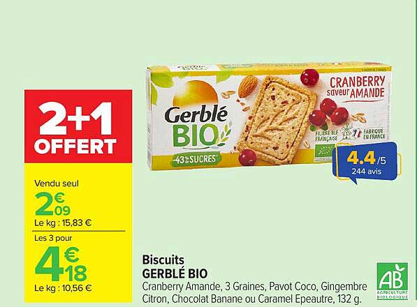 Gerblé Bio Cranberry Amande
