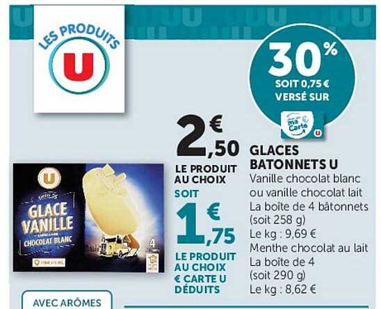 Glaces Bâtonnets U
