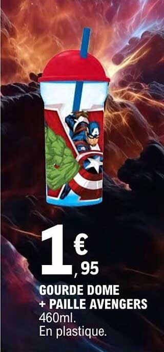 Gourde dome + paille Avengers