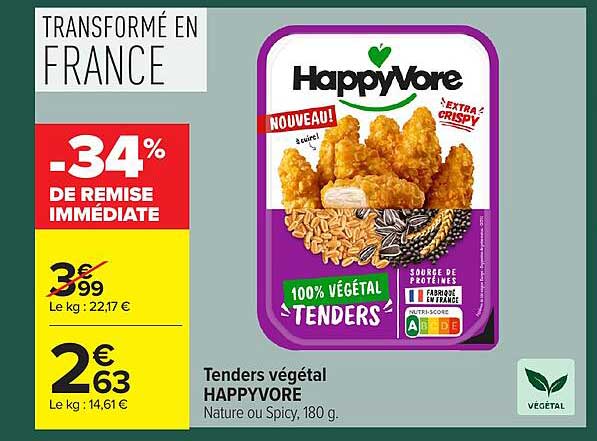 HAPPYVORE Tenders végétal