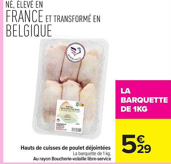 Hauts de cuisses de poulet déjointées