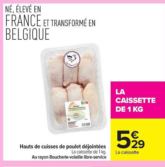 Hauts de cuisses de poulet désossées