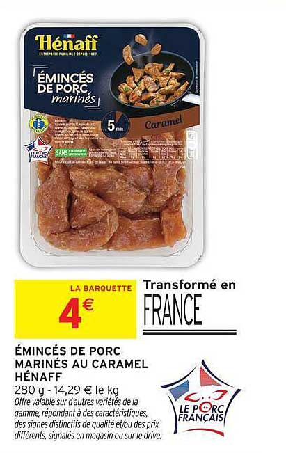 Hénaff ÉMINCÉS DE PORC marinés