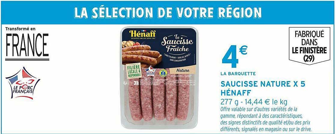 Hénaff Saucisse Nature X 5