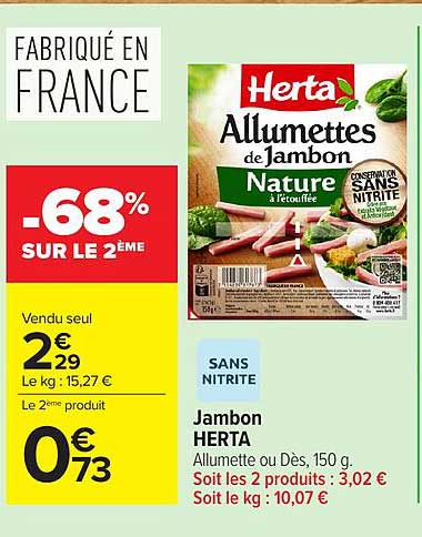 Herta Allumettes de Jambon
