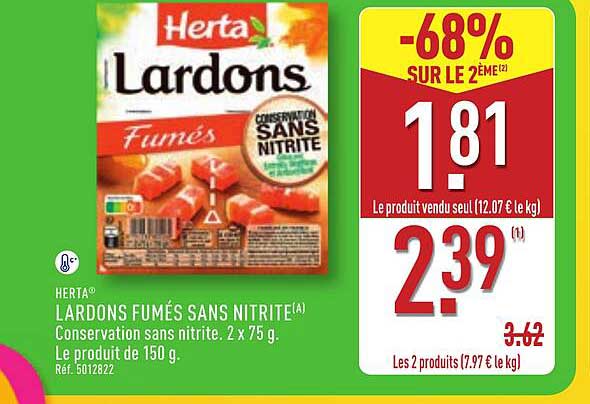 Herta Lardons fumés sans nitrite