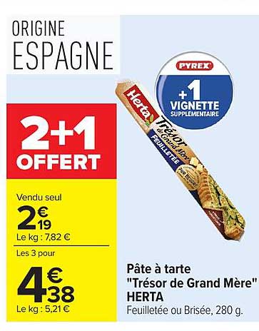 HERTA Pâte à tarte "Trésor de Grand Mère