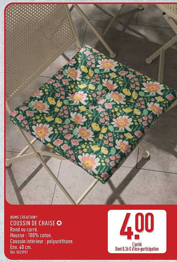 HOME CREATION COUSSIN DE CHAISE