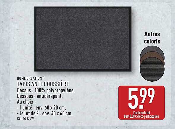 Home Creation Tapis Anti-poussière