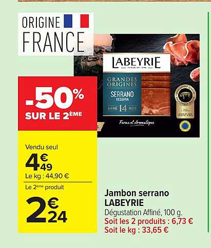 Jambon serrano LABEYRIE