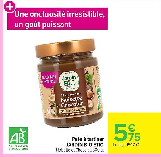 Jardin Bio Etic Noisette et Chocolat