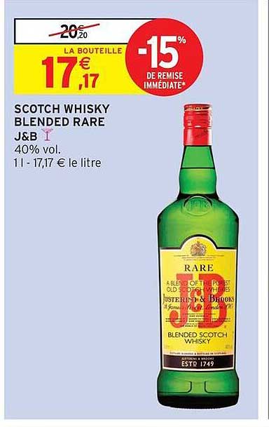 J&B Scotch Whisky Blended Rare