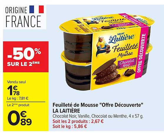 LA LAITIERE Feuilleté de Mousse