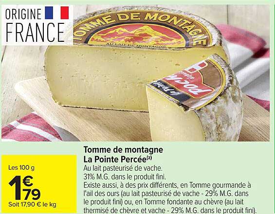 La Pointe Percée Tomme de montagne