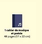 Le cahier de musique et poésie