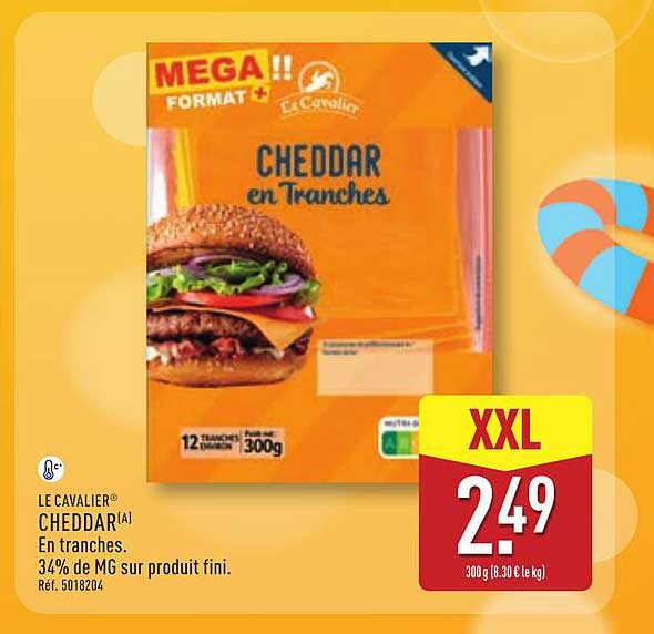 LE CAVALIER Cheddar en tranches