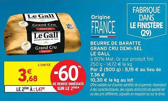 Le Gall Beurre de baratte Grand Cru demi-sel