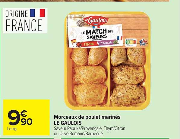 Le Gaulois Morceaux de poulet marinés