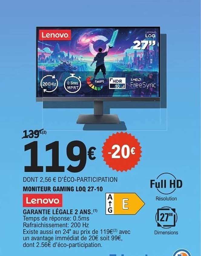 Lenovo Moniteur Gaming LQO 27-10