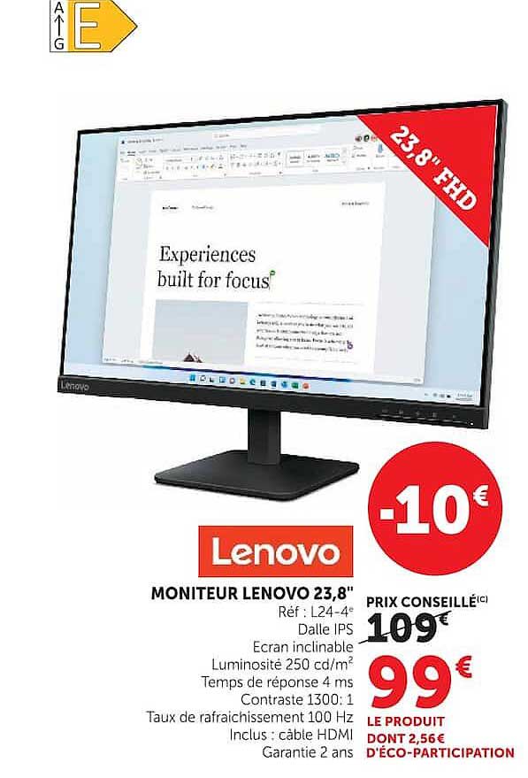 Lenovo MONITEUR LENOVO 23,8