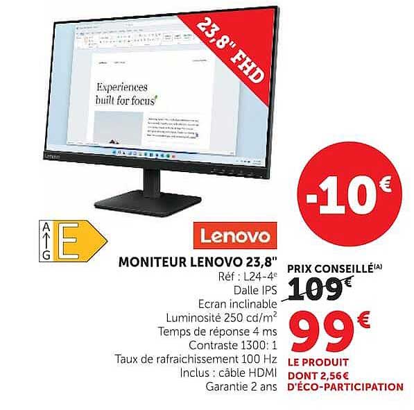 Lenovo MONITEUR LENOVO 23,8