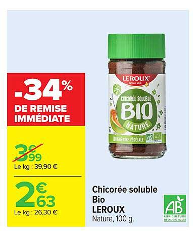 LEROUX Chicorée soluble Bio Nature