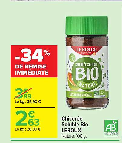 LEROUX Chicorée Soluble Bio Nature