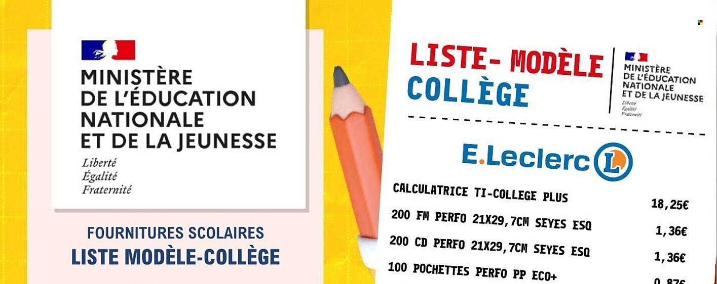 LISTE MODÈLE COLLÈGE