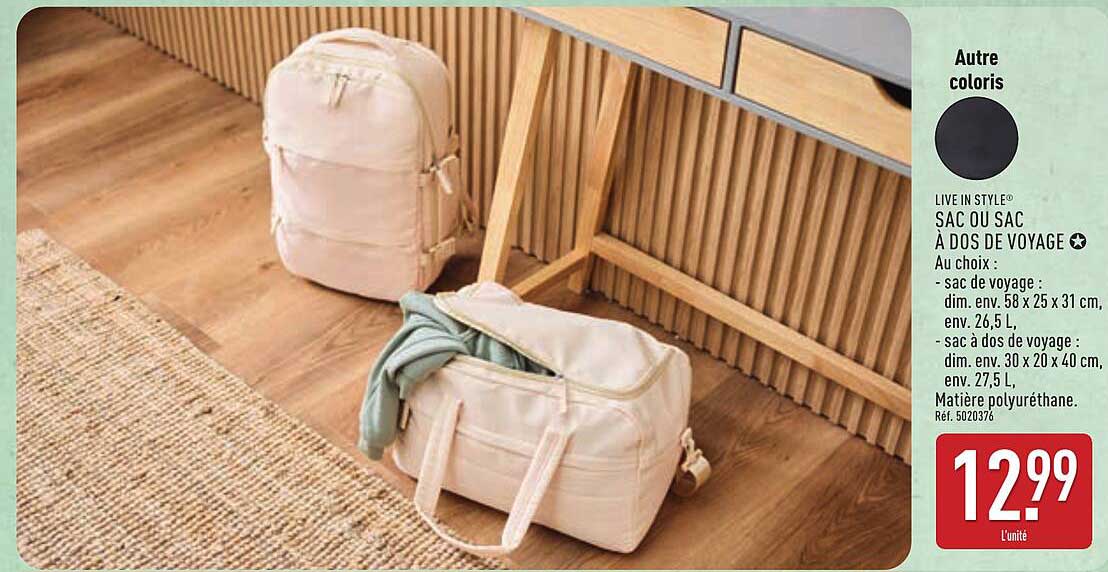 LIVE IN STYLE SAC OU SAC À DOS DE VOYAGE