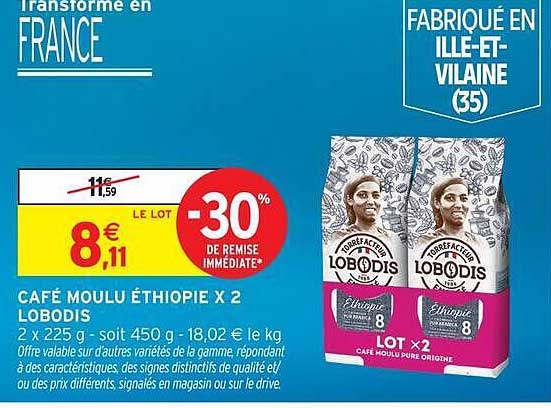LOBODIS CAFÉ MOULU ÉTHIOPIE X 2