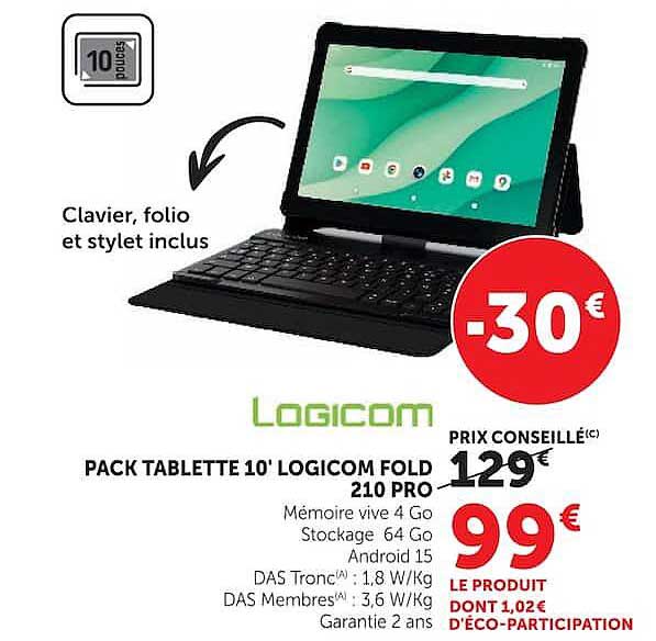 LOGICOM PACK TABLETTE 10' FOLD 210 PRO