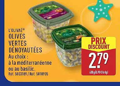 L'OLIVAE OLIVES VERTES DÉNOYAUTÉES