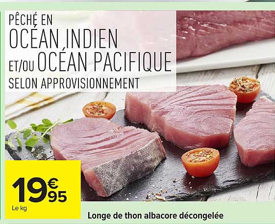 Longe de thon albacore décongelée