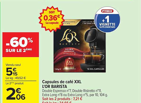 L'OR BARISTA Capsules de café XXL