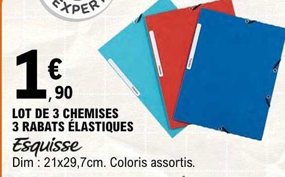LOT DE 3 CHEMISES 3 RABATS ÉLASTIQUES
