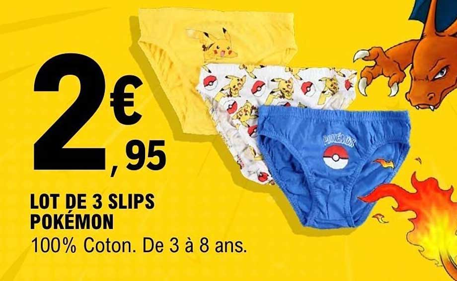 LOT DE 3 SLIPS POKÉMON