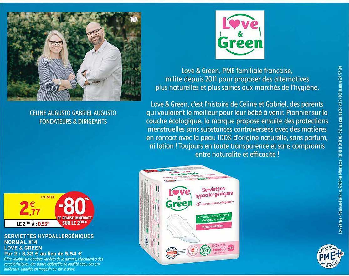 Love & Green Serviettes hypoallergéniques