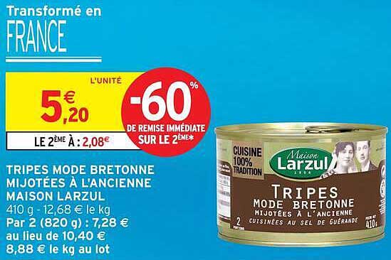 Maison Larzul Tripes mode bretonne mijotées à l'ancienne