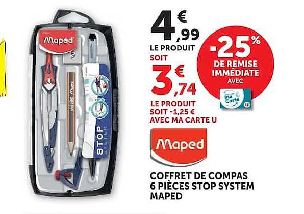 Maped COFFRET DE COMPAS 6 PIÈCES STOP SYSTEM MAPED