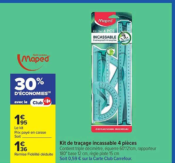 Maped Kit de traçage incassable 4 pièces
