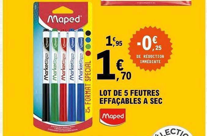 Maped LOT DE 5 FEUTRES EFFAÇABLES A SEC
