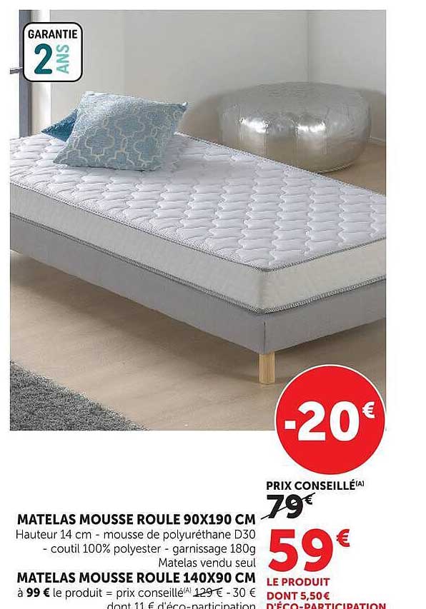 MATELAS MOUSSE ROULE