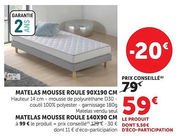 MATELAS MOUSSE ROULE